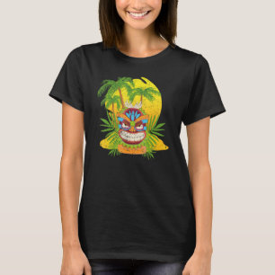 Camiseta Palm Trees Polinésia Totem Tiki Mask Havaiana Sta