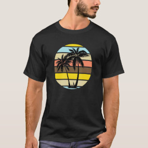 Camiseta Palm Trees Retro Vintage — Férias de Verão Sunset