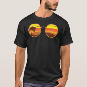Camiseta Palm Trees Summer Vibes Beach Óculos de sol Tropic