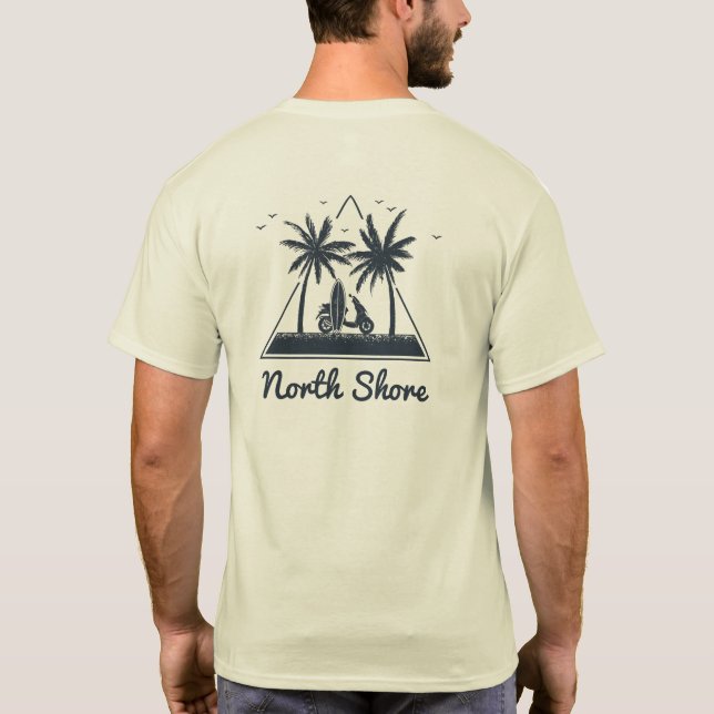 Camiseta Palm Trees Surfboard Logo (Verso)