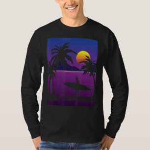 Camiseta Palm Trees Vaporwave Surfer Synthwave Surfi Sunset