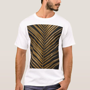 Camiseta Palma de data do ouro: Fundo preto minimalista