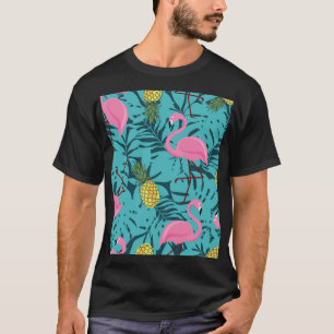 Camiseta Palma de Flamingos Rosa: Havaí exótico