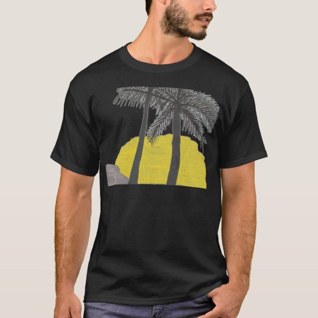 Camiseta Palma Tree Sunrise Silhout Mens Tshirt (Frente)
