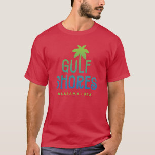 Camiseta Palmares do Golfo Alabama Design de Palma Tipográf
