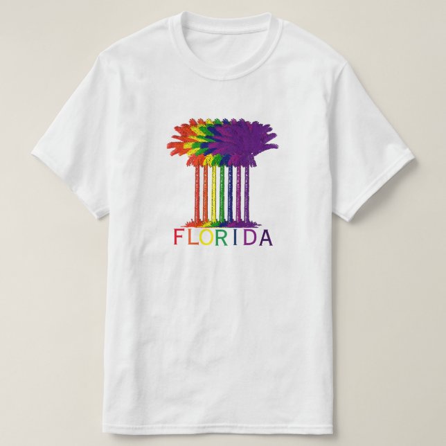 Camiseta Palmas do arco-íris de Florida (Frente do Design)