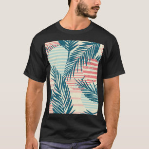 Camiseta Palmas exóticas, texturas desenhadas à mão