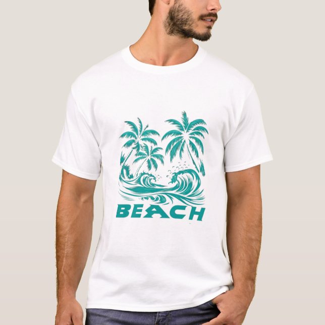 Camiseta Palmas fortes ao lado do mar (Frente)