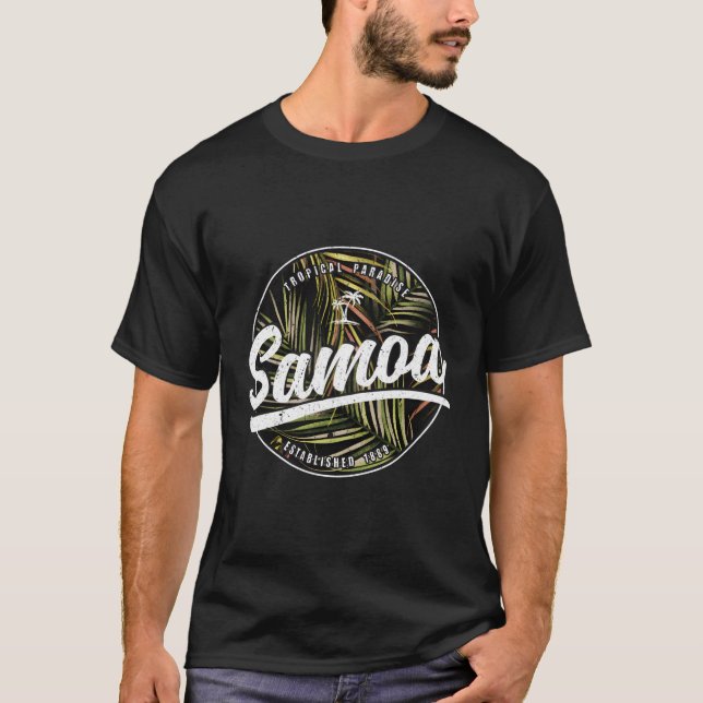 Camiseta Palmas Tropicais Samoa Samoan (Frente)