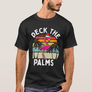 Camiseta Palmeira de Natal Flamingo Tropical Palm Tr