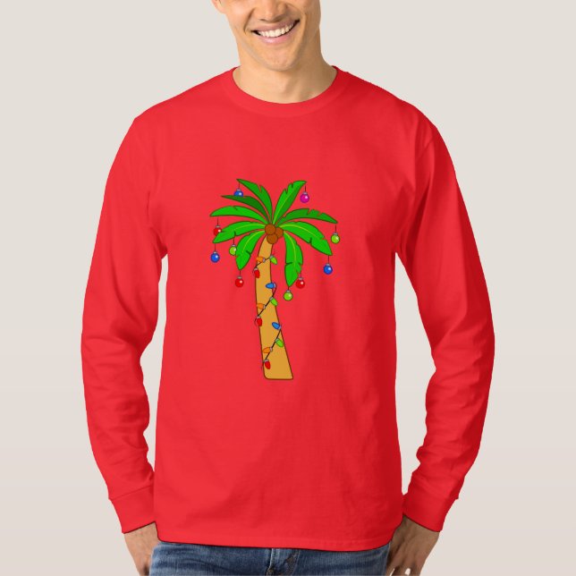 Camiseta Palmeira decorada para o Natal (Frente)