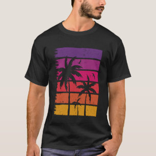 Camiseta Palmeira do Pôr do Sol Retro 1