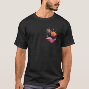 Camiseta Palmeira engraçada do pôr do sol de férias de verã