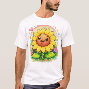Camiseta Palmeira Estrela Arco-íris Design Noturno Tropical