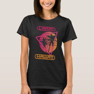 Camiseta Palmeira retro do Havaí Lanai Férias Oceano Surfe