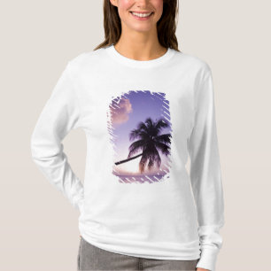 Camiseta Palmeira solitária ao pôr do sol, praia de Coconut