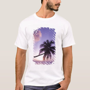 Camiseta Palmeira solitária ao pôr do sol, praia de Coconut
