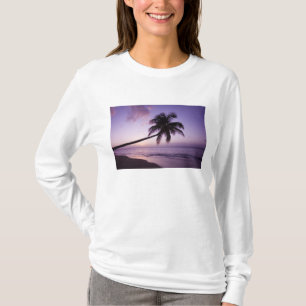 Camiseta Palmeira solitária ao pôr do sol, praia de Coconut