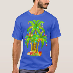Camiseta Palmeira Tropical Coco Natal Luz Árvore Ha
