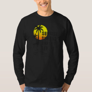 Camiseta Palmeira Verão Pôr do Sol Nascer do Sol Queimadura