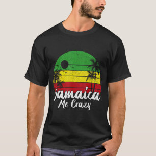 Camiseta Palmeira Vintage Retro Pôr do Sol Jamaica Louco