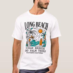 Camiseta Palmeiras da Brisa do Oceano de Long Beach Califór