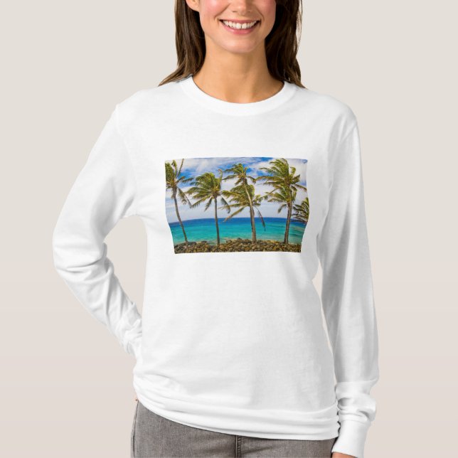 Camiseta Palmeiras de coco (Cocos nucifera) balançando ao (Frente)