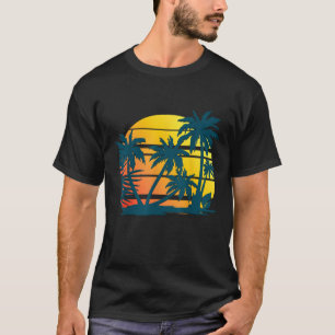 Camiseta Palmeiras de coco Férias de Verão Praia Tropical