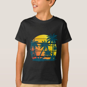 Camiseta Palmeiras de coco Férias de Verão Praia Tropical