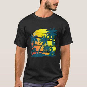 Camiseta Palmeiras de coco Férias de Verão Praia Tropical