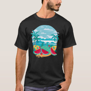 Camiseta Palmeiras de Fruta tropical Praia Melancia de Verã
