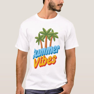 Camiseta Palmeiras de Ilha Ensolarada Adesivo de Verão