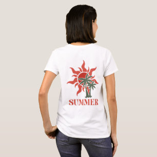 Camiseta Palmeiras de Verão Sol Retro Tropical