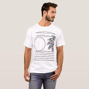 Camiseta Palmeiras Sol Praia Retro Preto & Branco Minimal T