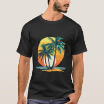 Palmeiras Tropicais com Pôr do Sol Vibrante