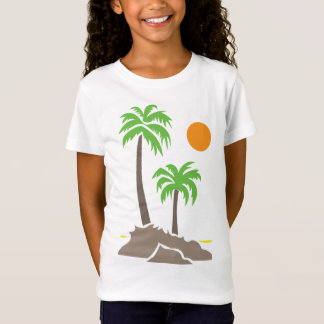 Camiseta Palmeiras tropicais com sol em uma pequena ilha is