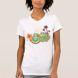 Camiseta Palmeiras tropicais da praia do verão do hibiscus