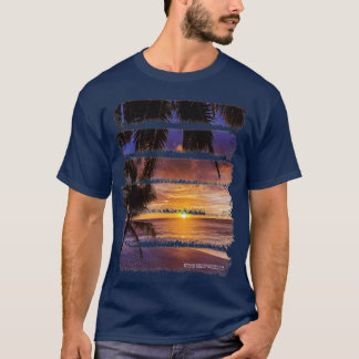 Camiseta Palmeiras tropicais de praia sunset, areia oceânic