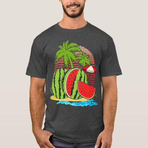 Camiseta Palmeiras tropicais de Verão exóticas Frutas sobre