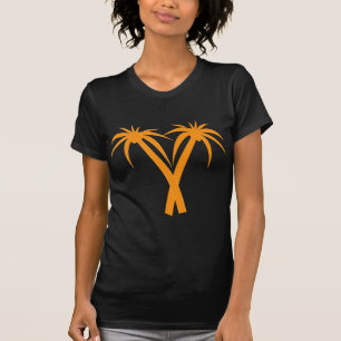 Camiseta Palmeiras tropicais laranja Verão