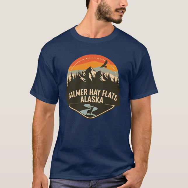 Camiseta Palmer Hay Flats Alaska Camping Retro Oversized (Frente)