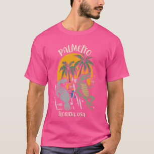 Camiseta Palmetto Florida USA Funny Manatee Alligator Desig