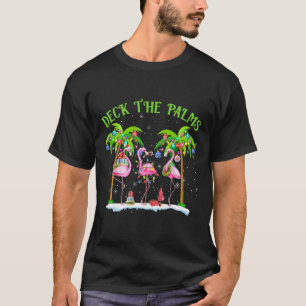 Camiseta Palms Flamingo, Luzes De Natal Tropicais