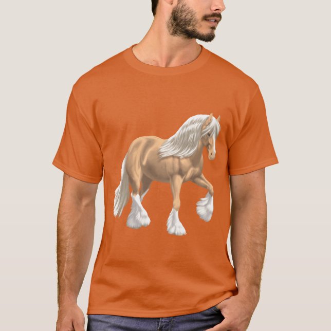 Camiseta Palomino Gypsy Vanner Irlandês Cob Draft Horse Fam (Frente)