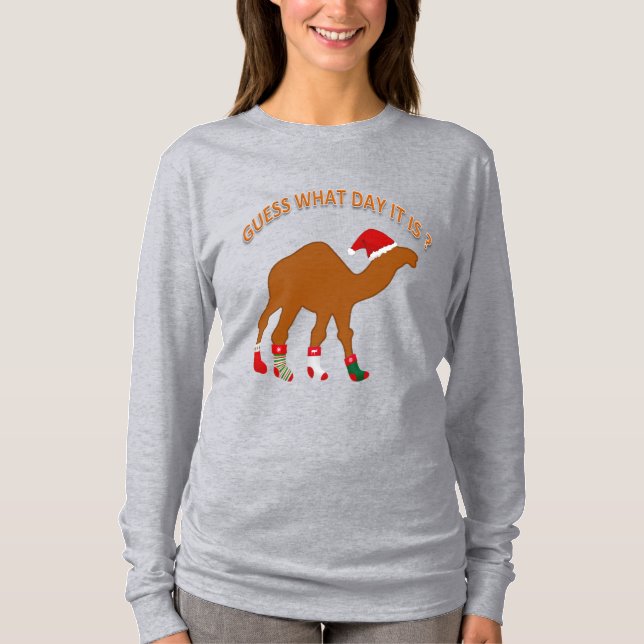 Camiseta Palpite de Natal Que Dia É Piada de Natal (Frente)