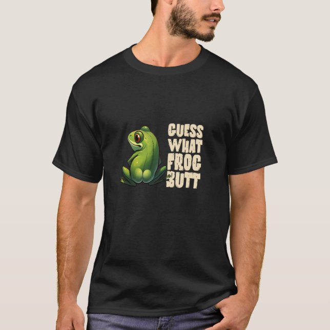 Camiseta Palpite Engraçado Qual é a Piada da Bunda de Sapo  (Frente)