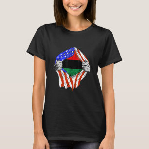 Camiseta Pan African Chest Afro-American Flag Black Li