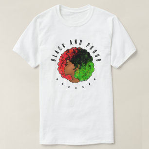 Camiseta Pan-africana menina mulher negra verde vermelho or