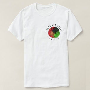 Camiseta Pan-africana menina mulher negra verde vermelho or