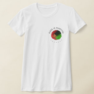 Camiseta Pan-africana menina mulher negra verde vermelho or